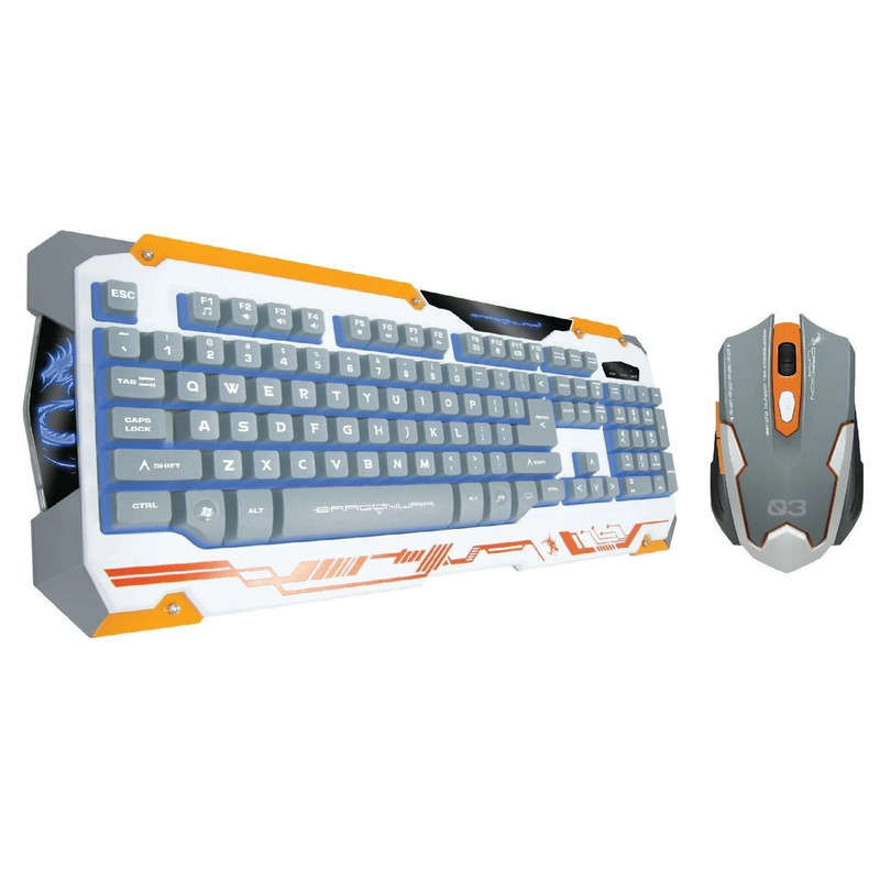 Dragon War GKM-001 Gaming Mouse and Keyboard Bundle - White - تجميعة